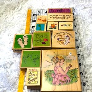 Wooden stamps - girly bundle